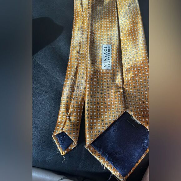 Versace v2 rare accessory square Pattern Tie dress suit tie rare necktie y2k - Picture 1 of 7